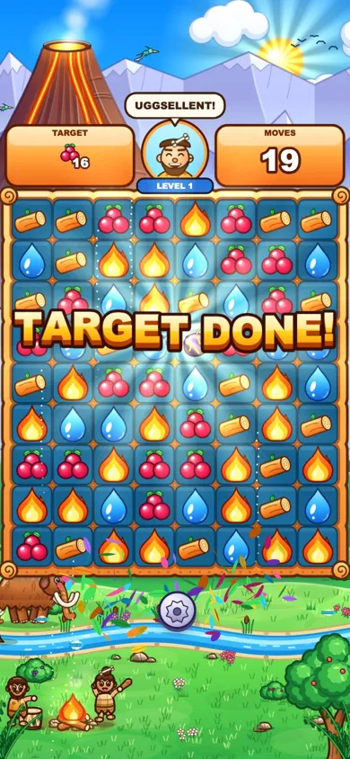 Target done banner over the board